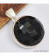 Pendentif rond en Onyx noir facetté Bijoux en Onyx noir SK10.1