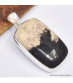 Gros pendentif rectangulaire en bois pétrifié Pendentifs pierres naturelles SK11.2