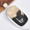 Gros pendentif rectangulaire en bois pétrifié - Pendentifs pierres naturelles