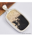 Gros pendentif rectangulaire en bois pétrifié Pendentifs pierres naturelles SK11.2