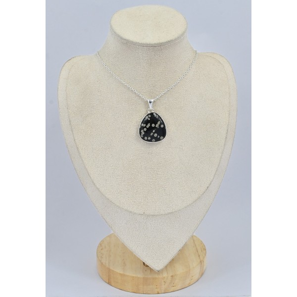Pendentif argent Obsidienne Galaxie Bijoux en Obsidienne Galaxie SK12.1