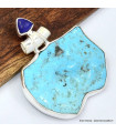 Gros pendentif Turquoise Kingman Lapis lazuli Bijoux en Turquoise Kingman SK14