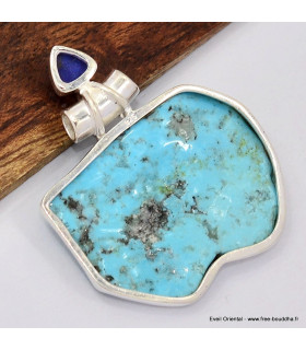 Gros pendentif Turquoise Kingman Lapis lazuli Bijoux en Turquoise Kingman SK14