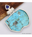 Gros pendentif Turquoise Kingman Lapis lazuli Bijoux en Turquoise Kingman SK14