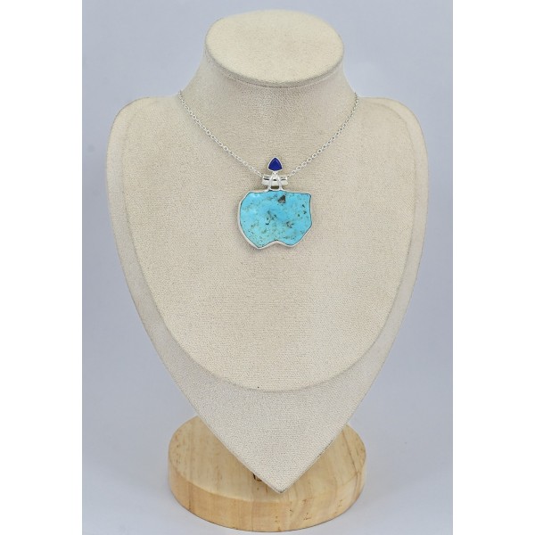 Gros pendentif Turquoise Kingman Lapis lazuli Bijoux en Turquoise Kingman SK14