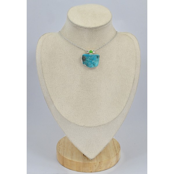Pendentif argent Turquoise Kingman brute Bijoux en Turquoise Kingman SK14.3