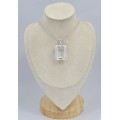 Gros pendentif facetté Cristal de Roche 22 gr Bijoux en Cristal de roche SK16.2