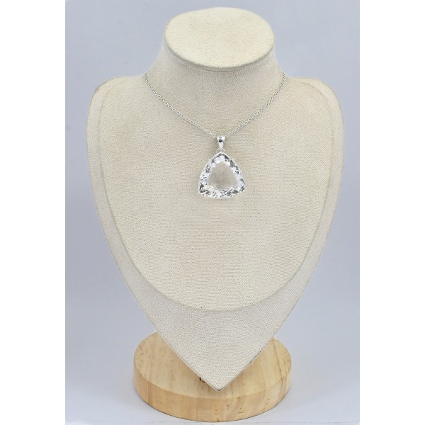 Gros pendentif trilliant Cristal de Roche Bijoux en Cristal de roche SK16.3