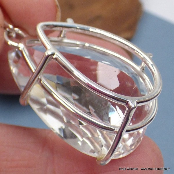Gros pendentif goutte Cristal de Roche - 2 Bijoux en Cristal de roche SK16.6
