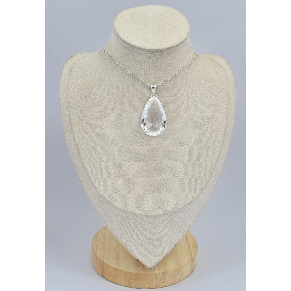 Gros pendentif goutte Cristal de Roche - 2 Bijoux en Cristal de roche SK16.6