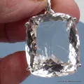 Gros pendentif Cristal de roche facetté diamant - Bijoux en Cristal de roche