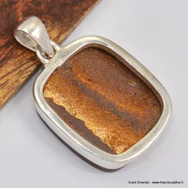 Pendentif Opale boulder marron mauve - Bijoux en Opale Boulder