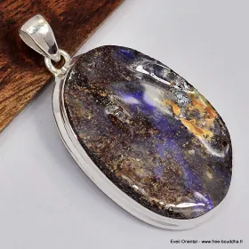 Pendentif Authentique Opale Boulder mauve - Bijoux en Opale Boulder