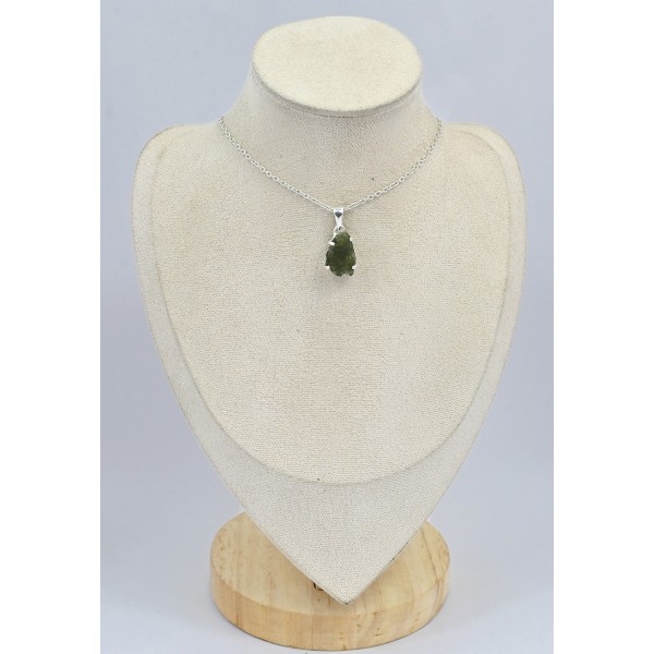 Authentique Moldavite pendentif argent (6) Bijoux en Moldavite SK17.6