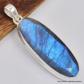 Somptueux pendentif en Labradorite bleue facettée
