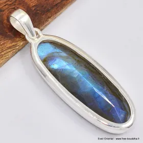 Somptueux pendentif en Labradorite bleue facettée - Bijoux en Labradorite Bleue