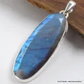 Somptueux pendentif en Labradorite bleue facettée - Bijoux en Labradorite Bleue