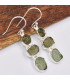 Boucles d'oreilles pendantes en Moldavite grade AAA