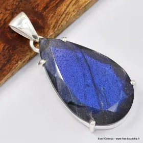 Pendentif Labradorite bleue facettée - Bijoux en Labradorite Bleue