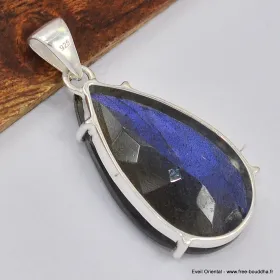 Pendentif Labradorite bleue facettée - Bijoux en Labradorite Bleue