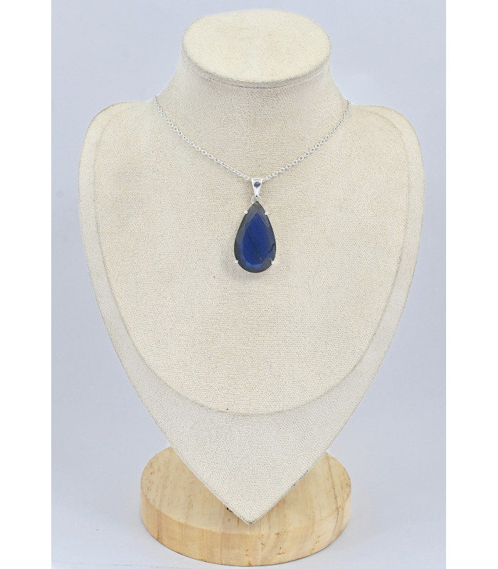 Pendentif Labradorite bleue facettée Bijoux en Labradorite Bleue SK19.1