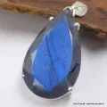 Pendentif Labradorite bleue facettée - Bijoux en Labradorite Bleue