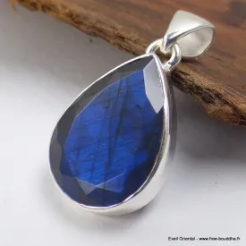 Petit pendentif goutte Labradorite bleue - Bijoux en Labradorite Bleue