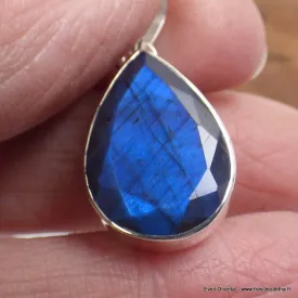 Petit pendentif goutte Labradorite bleue - Bijoux en Labradorite Bleue