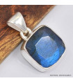 Petit pendentif carré Labradorite bleue Bijoux en Labradorite Bleue SK19.3