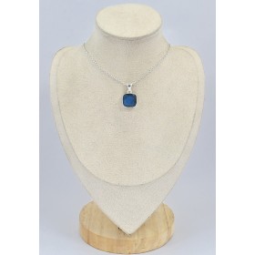 Petit pendentif carré Labradorite bleue Bijoux en Labradorite Bleue SK19.3