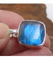 Petit pendentif carré Labradorite bleue Bijoux en Labradorite Bleue SK19.3
