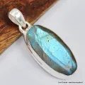 Superbe pendentif Labradorite bleu orange - Bijoux en Labradorite Bleue