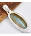 Superbe pendentif Labradorite bleu orange Bijoux en Labradorite Bleue SK19.5
