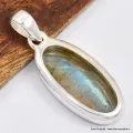 Superbe pendentif Labradorite bleu orange - Bijoux en Labradorite Bleue