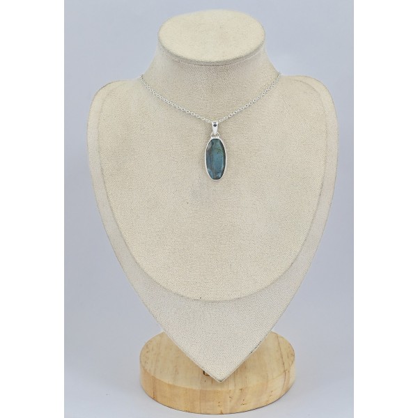 Superbe pendentif Labradorite bleu orange Bijoux en Labradorite Bleue SK19.5