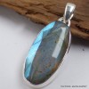Superbe pendentif Labradorite bleu orange Bijoux en Labradorite Bleue SK19.5
