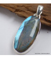 Superbe pendentif Labradorite bleu orange Bijoux en Labradorite Bleue SK19.5