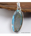 Superbe pendentif Labradorite bleu orange Bijoux en Labradorite Bleue SK19.5