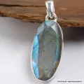 Superbe pendentif Labradorite bleu orange - Bijoux en Labradorite Bleue