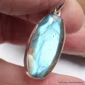 Superbe pendentif Labradorite bleu orange - Bijoux en Labradorite Bleue