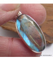 Superbe pendentif Labradorite bleu orange Bijoux en Labradorite Bleue SK19.5