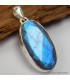 Pendentif oval Labradorite bleue grade AAA Bijoux en Labradorite Bleue SK19.6