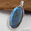Pendentif oval Labradorite bleue grade AAA - Pendentifs pierres naturelles