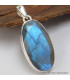Pendentif oval Labradorite bleue grade AAA Bijoux en Labradorite Bleue SK19.6