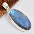 Pendentif oval Labradorite bleue grade AAA - Pendentifs pierres naturelles