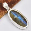Pendentif oval Labradorite bleue grade AAA - Pendentifs pierres naturelles