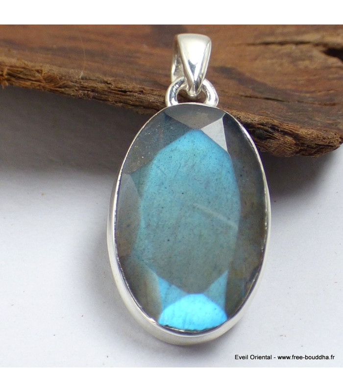 Pendentif argent Authentique Labradorite bleue Pendentifs pierres naturelles SK19.7