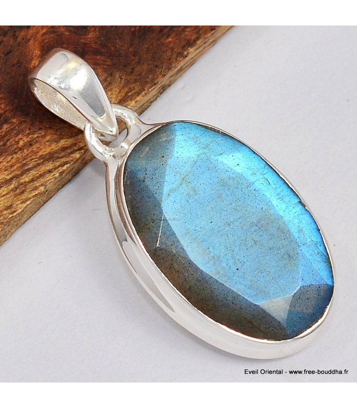 Pendentif argent Authentique Labradorite bleue Pendentifs pierres naturelles SK19.7