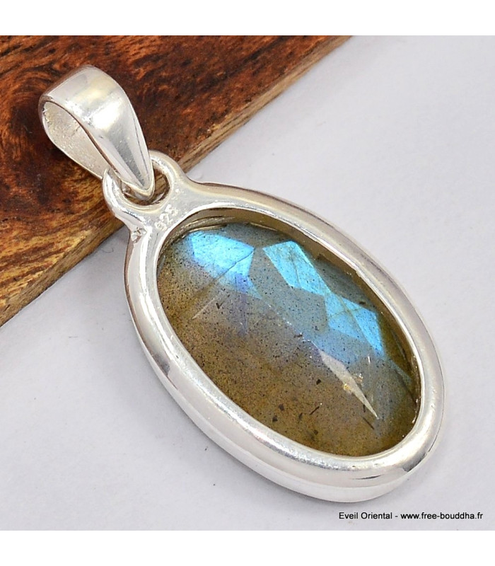 Pendentif argent Authentique Labradorite bleue Pendentifs pierres naturelles SK19.7