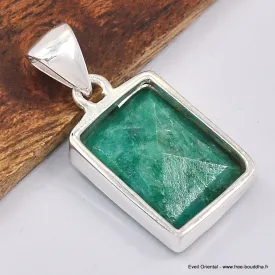 Pendentif Emeraude rectangulaire facettée - Bijoux en Emeraude